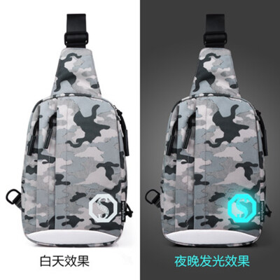 

Autumn and winter men's bags, fashion trends, personality,street Oxford cloth, leisure students, luminous Shoulder Bag