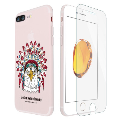 

Shell film set ESCASE iPhone8 7 Plus mobile phone case protective cover cartoon relief series to send the film for Apple 8 7plus mobile phone Eagle Wang Quan Wei