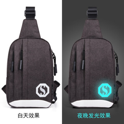 

Autumn and winter men's bags, fashion trends, personality,street Oxford cloth, leisure students, luminous Shoulder Bag