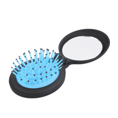 

Portable Travel Folding Hair Brush with Mirror Pocket Size Massage Comb