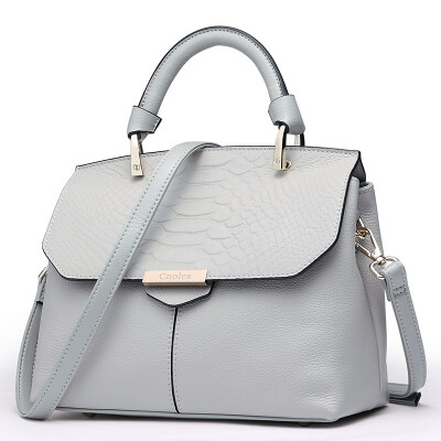 

Kou a Cnoles handbags Europe and the United States fashion crocodile pattern layer of leather handbag shoulder bag elegant female Messenger bag B060 black