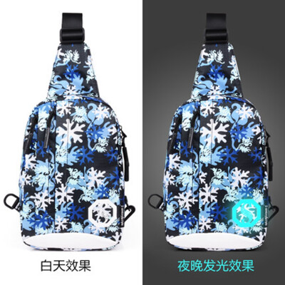 

Autumn and winter men's bags, fashion trends, personality,street Oxford cloth, leisure students, luminous Shoulder Bag