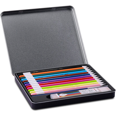 

Deli 6518 24-color water-soluble color pencil water-soluble color lead 24 color box set (with a brush
