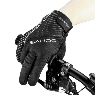 

SAHOO mountain bike gloves winter windproof warm all fingers gloves long finger gloves riding accessories black