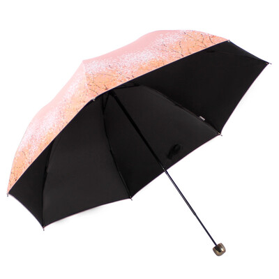 

Paradise umbrella school girl black rubber silk screen three fold ultra-light mushroom princess sunny umbrella sun umbrella orange 30134ELCJ