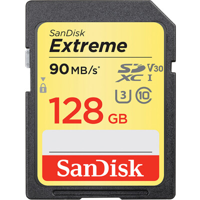 

SanDisk 128GB read speed 90MB / s write speed 60MB / s Extreme speed SDXC UHS-I memory card V30 U3 Class10 SD card