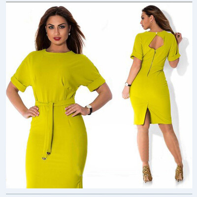 

Women plus size solid color loose dress