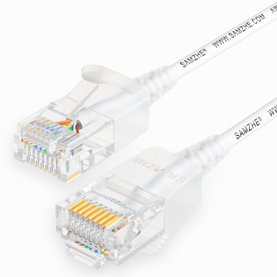 

Shanze SAMZHE SZB-3015 super six types of fine diameter CAT6A high purity oxygen-free copper network jumper 8-core twisted-pair high-speed ultra-6 type RJ45 network cable 15 meters white