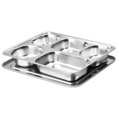 

Golden Key GOLDEN KEY 304 stainless steel fast-food plate thick sub-grid adult full steel lunch box lunch box five grid cover GK-510KC