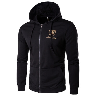 

Men Cotton Solid Color Hoodie Coats