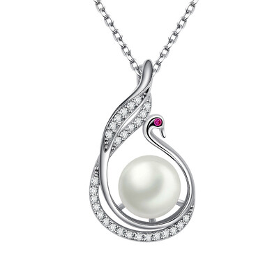 

Kayas GAIA&39SPEARL Pearl Pendant 925 Silver Glitter Freshwater Pearl Necklace Swan Pendant Female