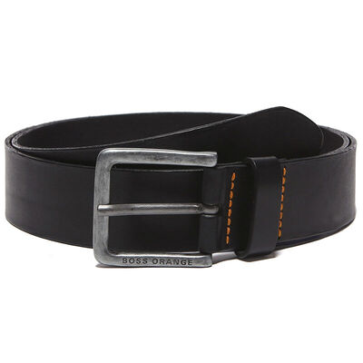 

HUGO BOSS Hugo Bos Mens Black Leather Black Pin Buckle Belt Belt 50292879 001 105cm