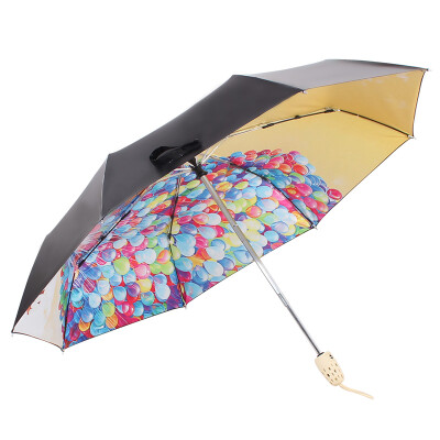 

Heaven umbrella UPF50 since the open all shading black rubber balloon transfer three fold black umbrella sunny umbrella sun umbrella beige 30138ELCJ