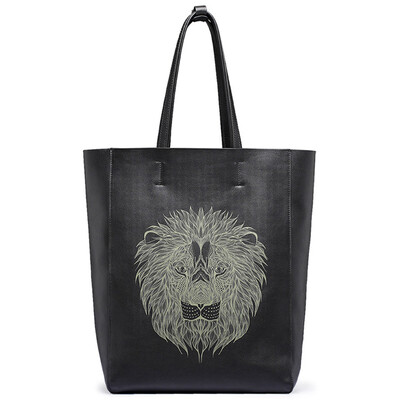 

ULIFE original men&39s handbag head layer of cowhide personality vertical section of the shoulder bag casual men&39s package tide package lion totem T3015U