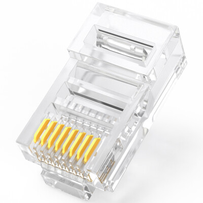 

Shanze SAMZHE FV-5100 8P8C ultra-five network crystal head 100 box gold-plated non-shielded RJ45 cable connector CAT5e crystal head