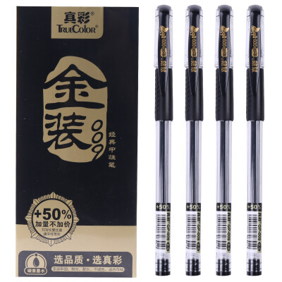

True color (TrueColor) GP-009 gold large-capacity neutral pen black 0.5mm universal head 12 loaded