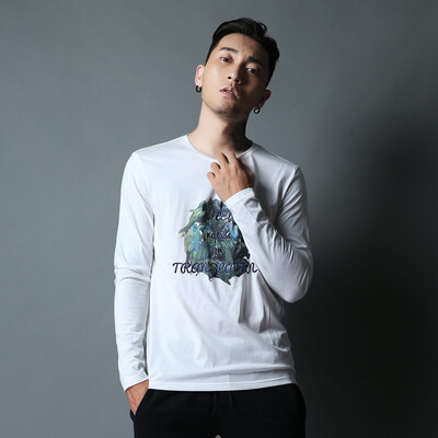 

YOMS man's long-sleeved T-shirt,round collar