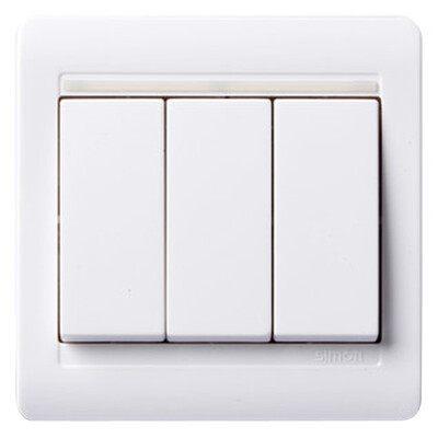 

Simon Electric simon N51032B three open double control 55 series 86 with fluorescent key switch socket elegant white