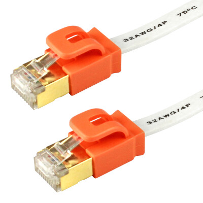 

PowerSync CAT7-GFIMG159 seven types of network cable 15 meters Gigabit flat cable shielded gold-plated copper cable lily white