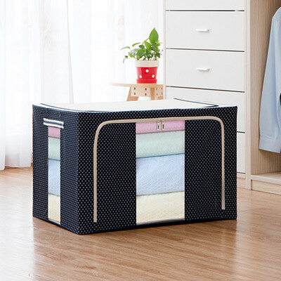 

88L Oxford cloth storage box finishing storage box cotton quilt clothing hundred-nano box extra large steel frame Tibetan green dot 1 Pack