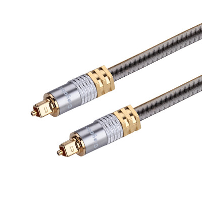 

(Cinyobo) Fever Цифровой оптический аудиосигнал Аудиоразъем SPDIF / TOSLINK Разъем для телевизора Аудио усилитель Ультрафиолетовое серебро 8 метров