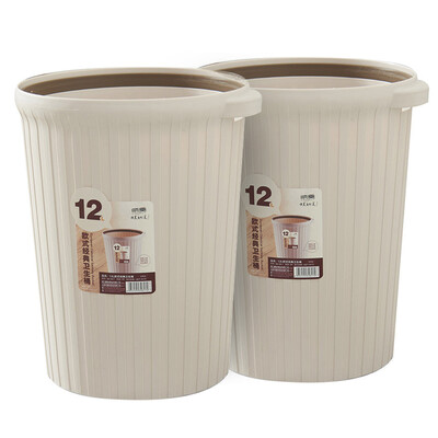 

Cistern Trash 12L Round Plastic Trash Can Round Paper Basket Simple Household Sanitary Bucket Two Pack SM-4817