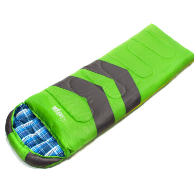 

Wolf walker outdoor sleeping bag mountaineering camping warm cold stitching single envelopes thickening cotton sleeping bag 1.35kg fruit green