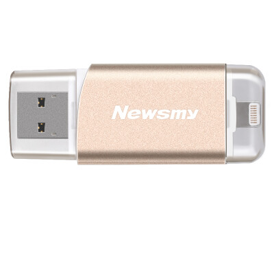 

Newsmy i-M06 MFi Certified USB 3.0 Flash Drive for iPhone (Metal Limitied Eidition, Tuhao Gold, 32G)