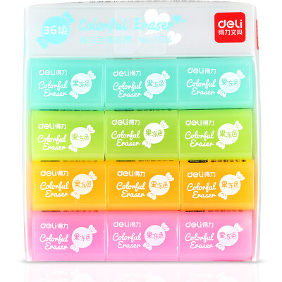 

Effective deli 7554 students jelly color eraser 36 boxed box 39 27 12mm block