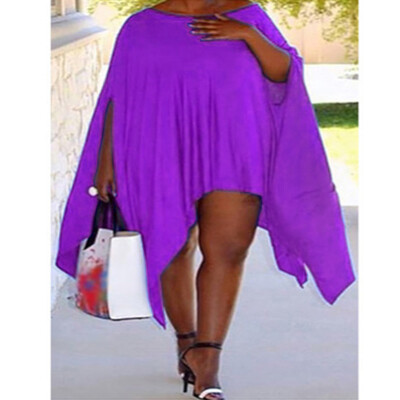 

high quality spring summer 2014 Korean plus size fashion chiffon dress maternity dresses women cloak cape dress red black