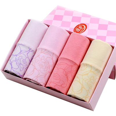 

Jingdong Supermarket Ms Langsha underwear high waist pure color cotton stretch large size sexy briefs 4 mix color 160