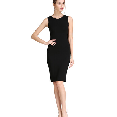 

B&N Womens Sleeveless Basic Tank Midi Dress Beach Slim Fit Stretch Solid Dress