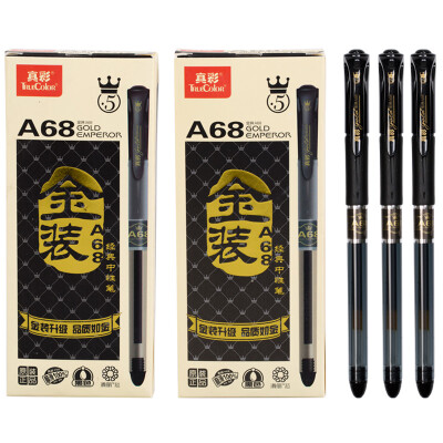 

Truth (Truecolor) A68 Slide Core Gold Series Neutral Pen Bullet 0.5 Black 12 pcs / box 2 boxes