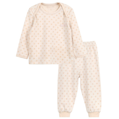 

Xin Song baby jacquard color cotton envelope collar suit newborn spring and autumn color cotton underwear shirt pants suit shallow card its C294D66