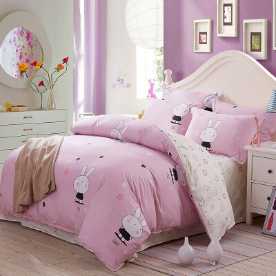 

Shengwei Bedding Set Cotton Print Three-piece Cotton Bed Sheets Single Student Dormitory Suite Mini Rabbit 12m Bed