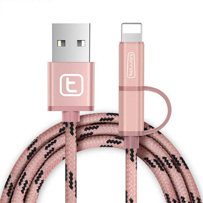 

Tulas Anzao Apple Data Cable Combo для iPhoneX / 8 / 7s / 10 / 6plus / 5s / iPad Tablet Phone Аккумуляторная линия Розовое золото 1,5 м