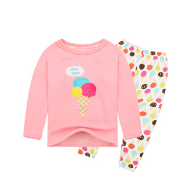 

Yue Tong Lai children's warm underwear suits boys and girls plus velvet thickening underwear two-piece children's home service pajamas Qiu Qiu Y1890 egg rolls ice cream 140