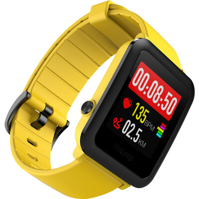 

WeLoop CD-ROM 3 smart sports watch dynamic heart rate monitoring 40 days life 50 meters deep waterproof call message content display reminder dial can be replaced yellow