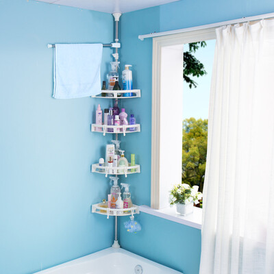 

Bao Youni free punching bathroom shelf multi-function corner storage rack bathroom shelf DQ1524