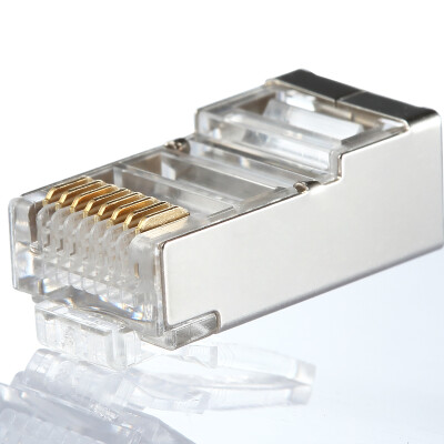 

AMPCOM AMPCOM project-level ultra-five shielded cable crystal head pure copper gold-plated RJ45 network connector 50U gold-plated 100