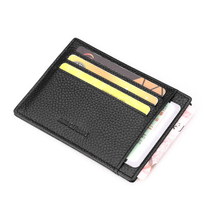 

AIM Men's Card Pack Бизнес Повседневная верхняя кошелек для кошельков Мужская карточка Card Card Card Holder Ticket Q210 Black