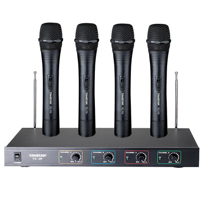 

Win TAKSTAR TC-4R 268 group 4 hand-held wheat wireless microphone a drag four microphones professional conference speech wedding meeting stage KTV speech host microphone