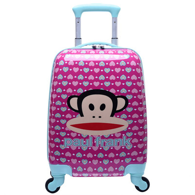 

Bangling Monkey (Paul Frank) Детский тележку Case Student Мужская и женская одежда 16-дюймовая посадочная коробка Caster PKY2115B Pink