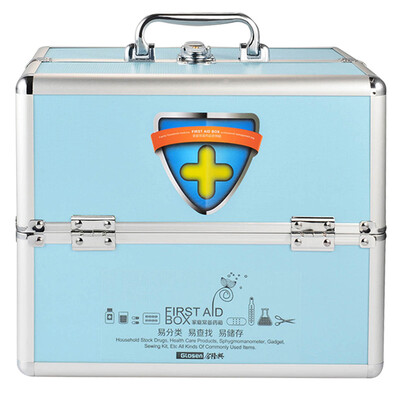 

Jin Longxing R8035 double open family medicine box home first aid box access box medicine storage box cosmetics finishing box sky blue