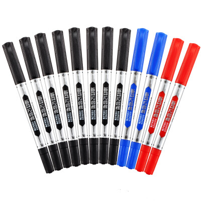 

COMIX 12 small double-headed oily marker 8 black 2 red 2 blue office stationery EB84