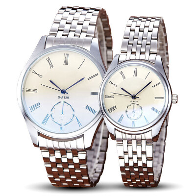 

Stainless Steel Band Couple Watch New Fashion Men Women Quartz Wrist Watches Lover's Watches 240140 240141