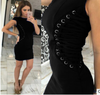 

Women Sexy Slim Dress Mini Dress bandage Straps Design Dress Club Wear