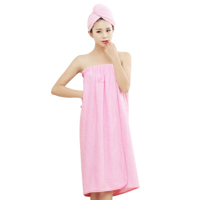 

Jingdong supermarket] bamboo of the home textiles bamboo fiber soft water to increase the wiping bath skirt gift dry hair cap blue