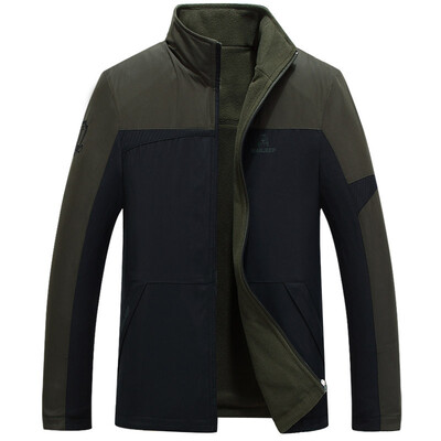 

Trendy Men Lightweight Jacket Full Sleeve Thick Pockets Stand Collar Men Clothes Delicate Gift For Lover