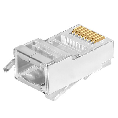 

CNCOB CN-T8TR4-2AB ультра-пять экранированных хрустальных оголовков заземление линия выводов молниезащита 8P8C RJ45 вилки разъем кристалла 30 / сумка